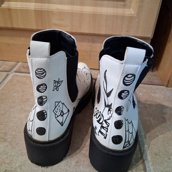 Hand Painted Ankle Boots - Picture 3 of 7